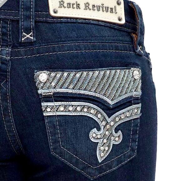 Rock Revival Klarry Rhinestone Bootcut Jeans - Picture 1 of 14